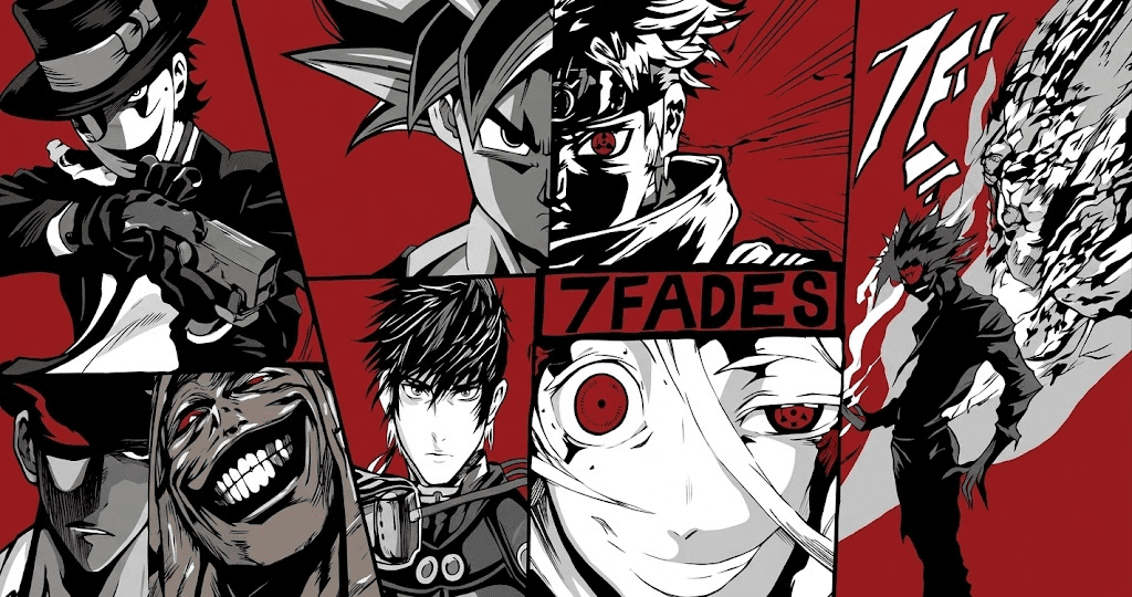 7Fades anime wall art collage featuring iconic manga characters